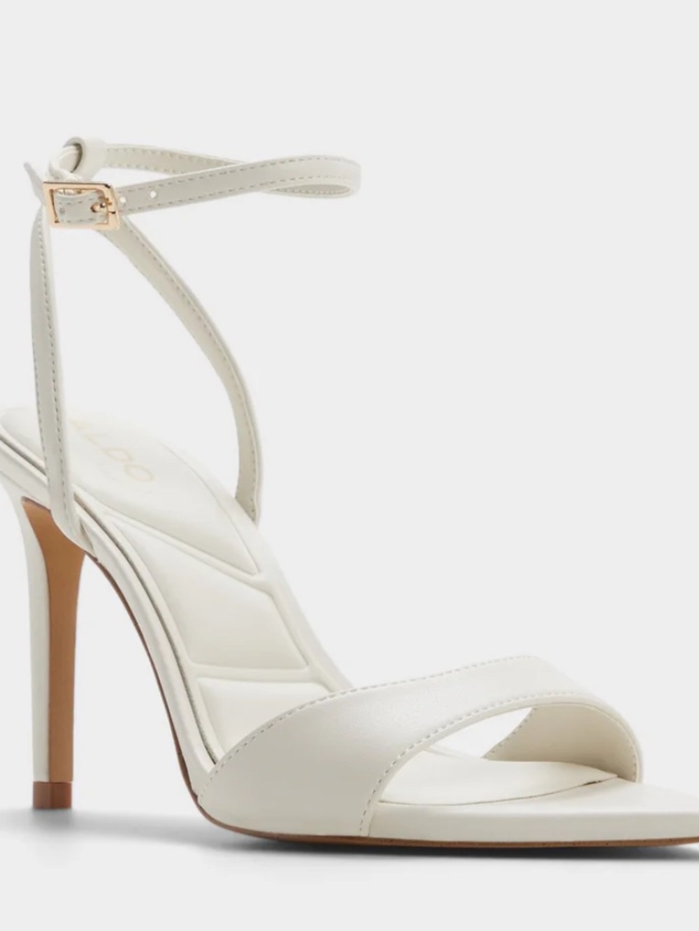 Aldo White Strappy Ankle-Heel Sandal